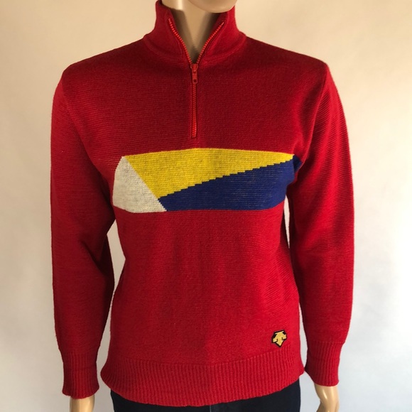 Vintage Other - VTG Wool Retro Sweater Descente 1/4 zip